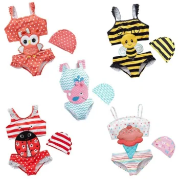 Girls Cute swan bee owl one-piece swimsuit summer amy 19